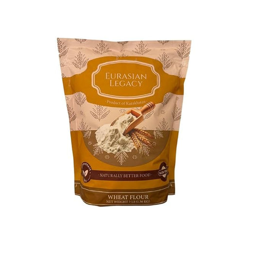 Eurasian Legacy Imported Lab-Tested Glyphosate-Free Wheat Flour, High-Protein, Unbleached, Non-GMO, for Bread, Sourdough & All-Purpose Baking, 3 lb