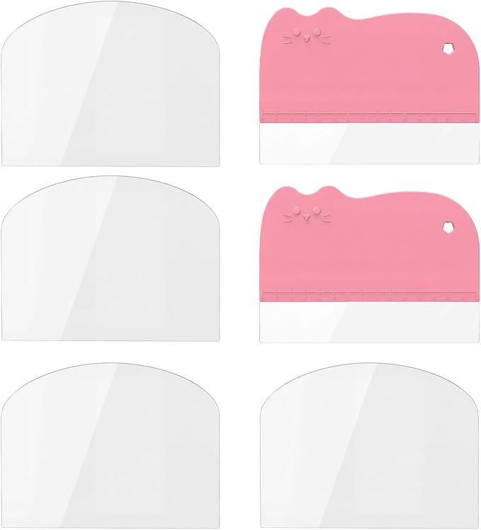 2 Pack Cake Smoother Scraper Flexible Plastic Cakes Scraper‌ with 5 Pack Transparent Scrapers Cake Decorating Supplies Kitchen DIY Baking Tool for Bakery Pastry Decoration