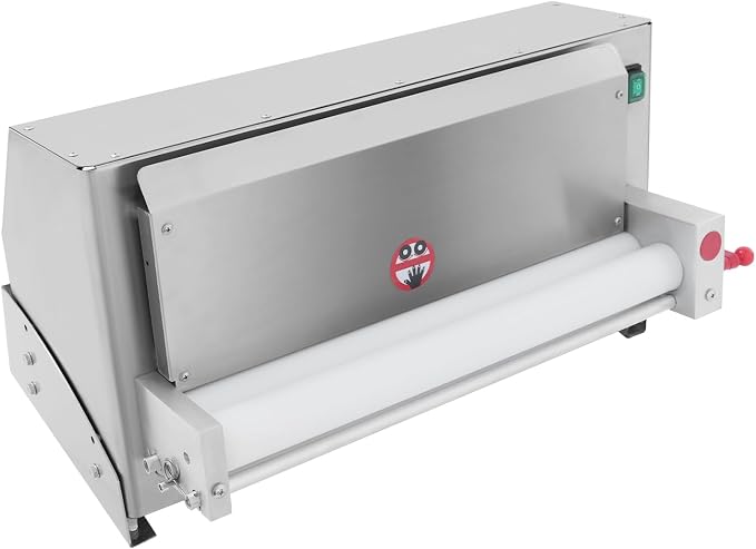 Commercial Electric Pizza Dough Roller Sheeter Machine 450W | 3"-18" Automatic Dough Press 240-260pcs/H,Adjustable Thickness,Stainless Steel,Tabletop Wall Mount with Foot Pedal for Bakery