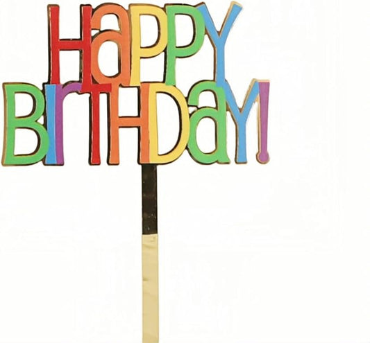 ZHENGYE Multicolour Happy Birthday Cake Topper For Birthday Decorations Supplies