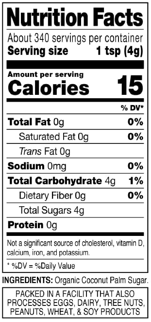 MADHAVA Organic Coconut Sugar 3 Lb. Bag (Pack of 1), Natural Sweetener, Sugar Alternative, Unrefined, Sugar for Coffee, Tea & Recipes, Vegan, Organic, Non GMO