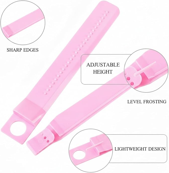 13-Inch Adjustable Cake Smoother Set, Stainless Steel Icing Spatula for Level Frosting and Sharp Edges on Tiered Cakes (2-Piece)