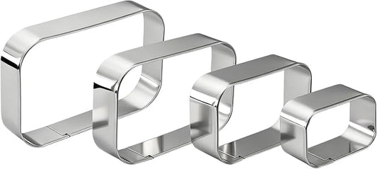 Rounded Rectangle Cookie Cutter Stainless Steel Plaque Cookie Cutters Geometric Frame Cookie Cutters Shapes Molds for Baking 1 Inch Depth