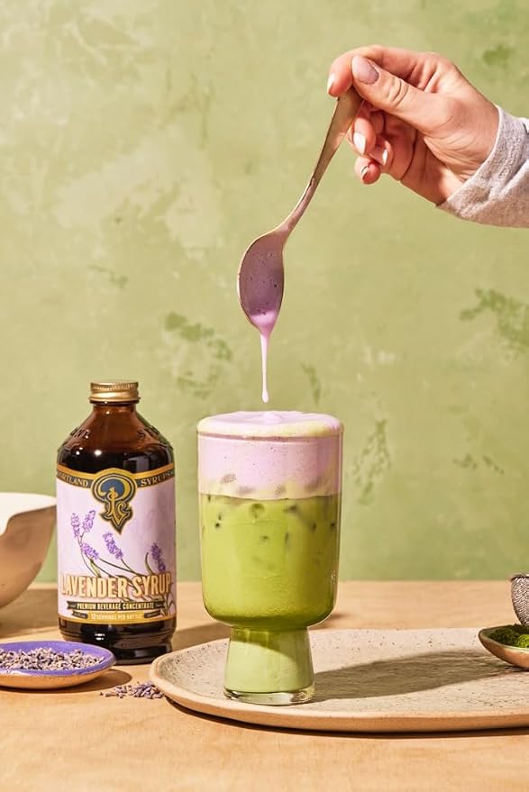 Portland Syrups Lavender Syrup - Lavender Beverage Concentrate for Tea, Matcha, Coffee, Sodas, and Baking - Floral Flavor for Crafting Refreshing Drinks - 12 oz Bottle, 24 Servings (Pack of 2)