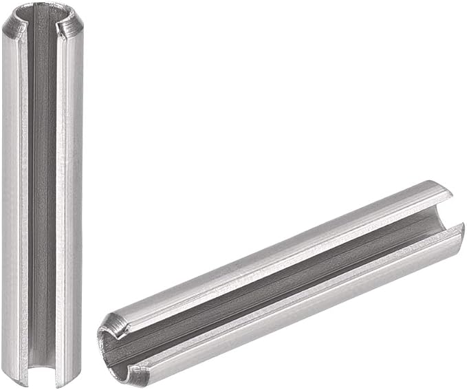 uxcell Slotted Spring Pin - M4 x 50mm 304 Stainless Steel Split Spring Roll Dowel Pins Plain Finish 20Pcs