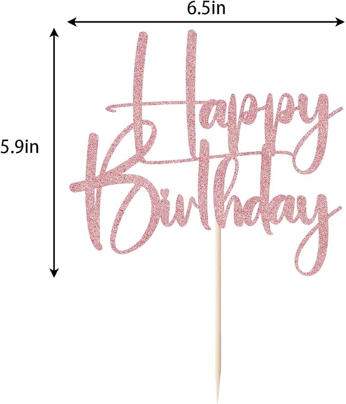 rose gold Happy Birthday Cake Topper, Happy Birthday Cake Bunting Deco, Baby Gender Reveal Party/Anniversary Party Decoration Supplies