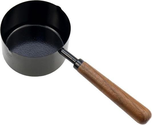 1pcs 1 Cup Measuring Cup with Wooden Handle Stainless Steel Measuring Scoop 250ml Measuring Spoon Black 1 Measuring Cups for Baking Cooking Wet and Dry Ingredients (250ml)