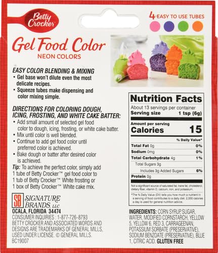 Betty Crocker Food Color Neon Gel, 2.7 oz