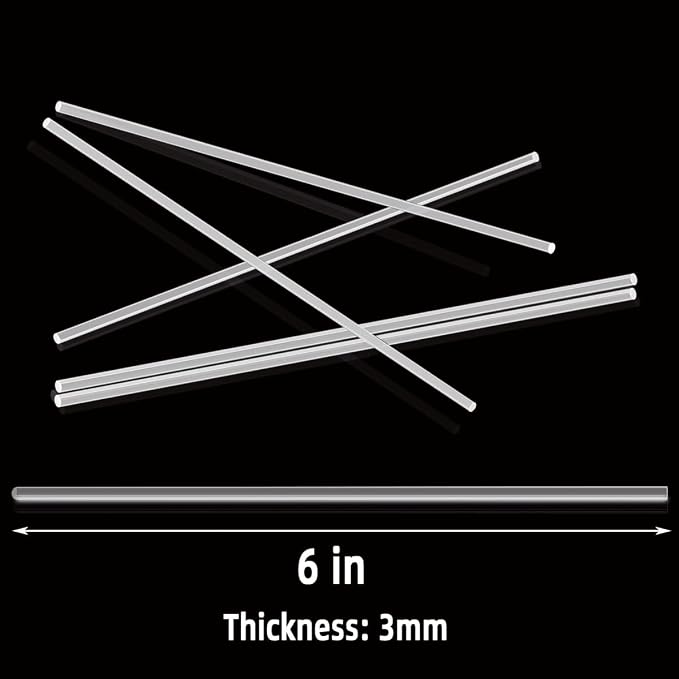 50 Pieces Acrylic Lollipop Sticks Clear Cake Pops Sticks Reusable Candy Stick Stirring Rods for Cake Pops Cupcake Toppers Candy Dessert Chocolate Cookies DIY Acrylic Round Stir Rod (6 Inch)