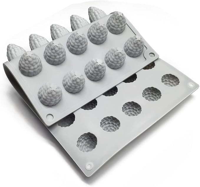 mostsom 35-Cavity 3D Raspberry Silicone Mold for Fondant Chocolate Candy Gum Paste Polymer Clay Resin Kitchen Baking Sugar Craft Cake Cupcake Decorating Tools (Raspberry D)