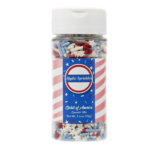 Mystic Sprinkles Fourth of July Sprinkles Mixes (Spirit of America Sprinkle Mix 3.4oz)