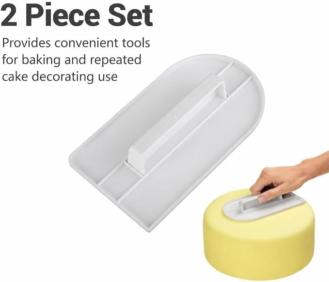 2 Fondant Smoother Cake Decorating Tool Cake Icing Smoother Baking Fondant Polishing Tool Cake Surface Finishing Tool White Plastic Cake Decorating Accessory