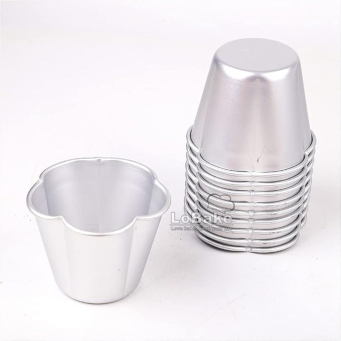 10pcs per lot Various Design Fluted Edge Wavy Flower Cup Boat Round Shape Aluminium Tart Mould Jelly Pudding Cup Cupcake Mold Baking (C10)
