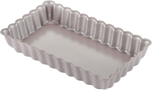 CHEFMADE Rectangular Tart Pan, 7 Inch Non-Stick Quice Pan with Removable Loose Bottom for Oven Bake(Champagne Gold)