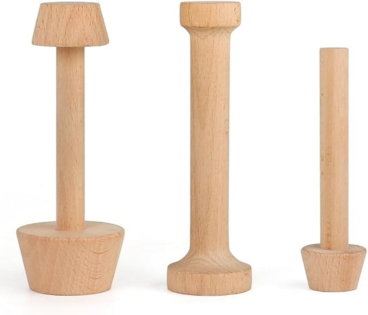 3 Pcs Wooden Tart Tamper Set, Double Side Pie Pastry Dough Tampers, DIY Cake Egg Tart Pan Mold Presser Baking tool for Mini Egg Tart Shells,Pastry, Cheesecake, Mini Pie and Dessert Baking