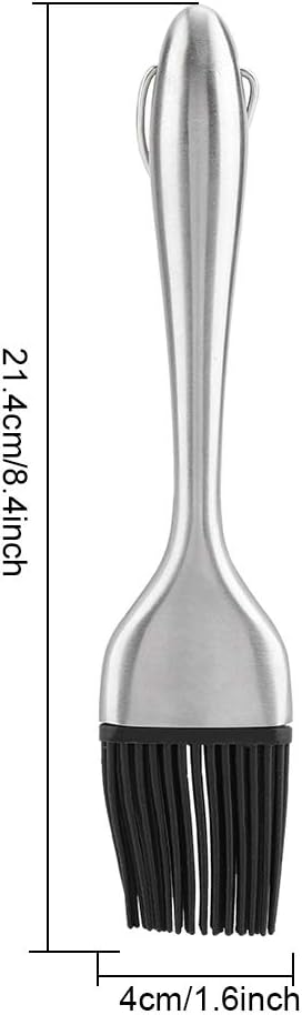 Silicone Basting Brush | High Temp 450°F Oil & Sauce Applicator | Dishwasher Safe BBQ Brush for Grilling/Baking/Pastry | Commercial Grade Stainless Steel Handle