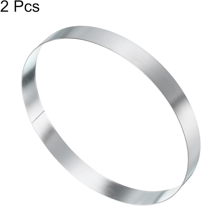 HARFINGTON 2Pcs Round Cake Ring 6.69 x 1 Inch Seamless Stainless Steel Pastry Mousse Dessert Ring Mirror Coating for Baking Cooking English Muffins Crumpet Making Tool