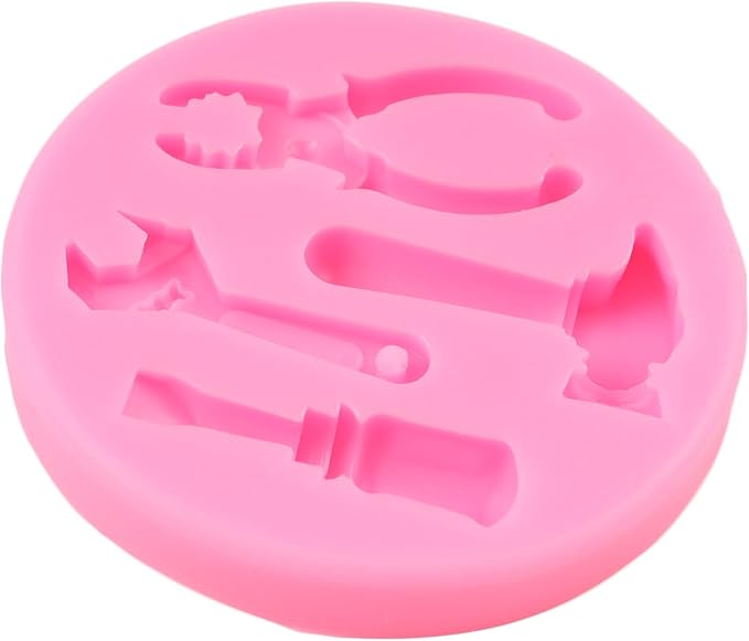 Hand Tools Silicone Mold Construction Tools Chocolate Fondant Molds Wrench Hammer Pliers Molds for Cake Decoration Cupcake Topper Candy Sugar Craft Polymer Clay Gum Paste