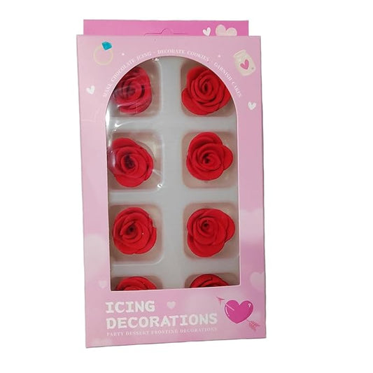 Edible Candy Red Rose Dessert Sugar Sprinkles Party Cookie DIY Cake Cupcake Topper Icing Frosting Decoration Valentine Supplies