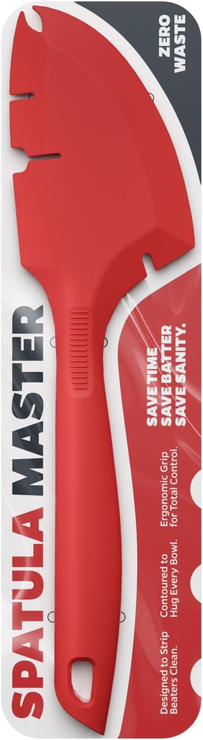 Silicone Bowl Scraper Spatula for KitchenAid Mixers, Heat Resistant Beater Blade Cleaner for Paddle Attachments, Dough Hooks & Mixing Bowls(Cherry Red)