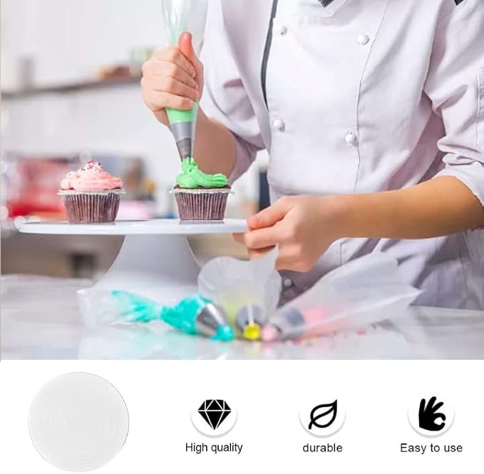 Rotating Cake Turntable, YUANGUNGUN 5.5 Inch Mini 360 Degree Base Stand Display Swivel Non-Slip Baking Tools Cupcake Decorating Supplies (2Pcs, White)