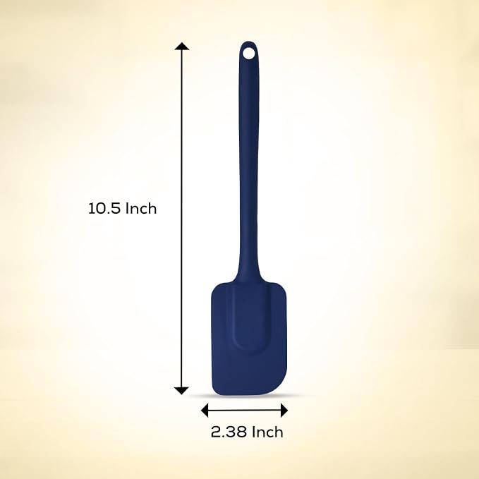 Mrs. Anderson’s Baking Silicone Spatula, Flexible And Nonstick, One-Piece Design, Navy, For Mixing, Folding, Scraping, Baking, And Cooking