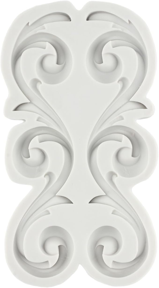 Baroque Scroll Relief Lace Silicone Cake Decorating Molds Curlicues Chocolate Molds Filigree Mold 3D Sculpted For Cake Toppers Gum Paste Polymer Clay