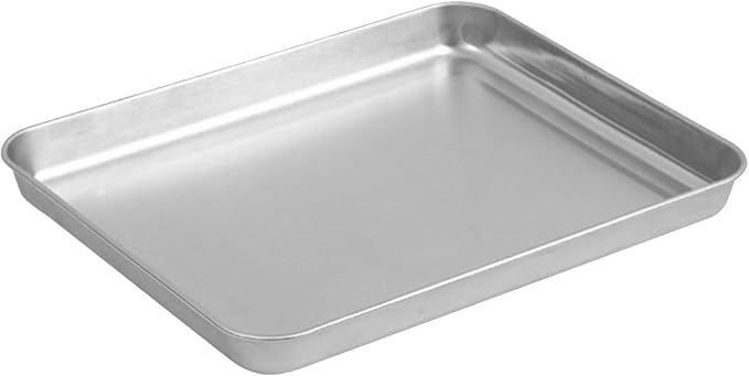 Stainless Steel Baking Tray Premium Thickened Large Rectangular Baking Sheet Pan for Grilling Steaming Roasting Professional Home Kitchen Use Durable Stainless Steel Material (Large)