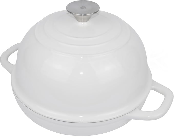 Dutch Oven for Bread Baking Bread Oven for Sourdough Bread Baking, Enameled Cast Iron Dutch Oven Pot with Lid 5 qt Cast Iron Bread Pan, White