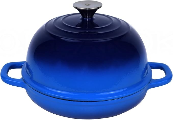 Dutch Oven for Bread Baking Bread Oven for Sourdough Bread Baking, Enameled Cast Iron Dutch Oven Pot with Lid 5 qt Cast Iron Bread Pan, Blue