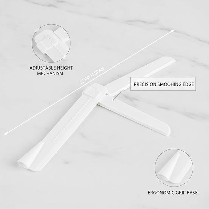 Multipurpose Adjustable Cake Smoother, 13-Inch PP Plastic Icing Spatula for Versatile Frosting and Leveling