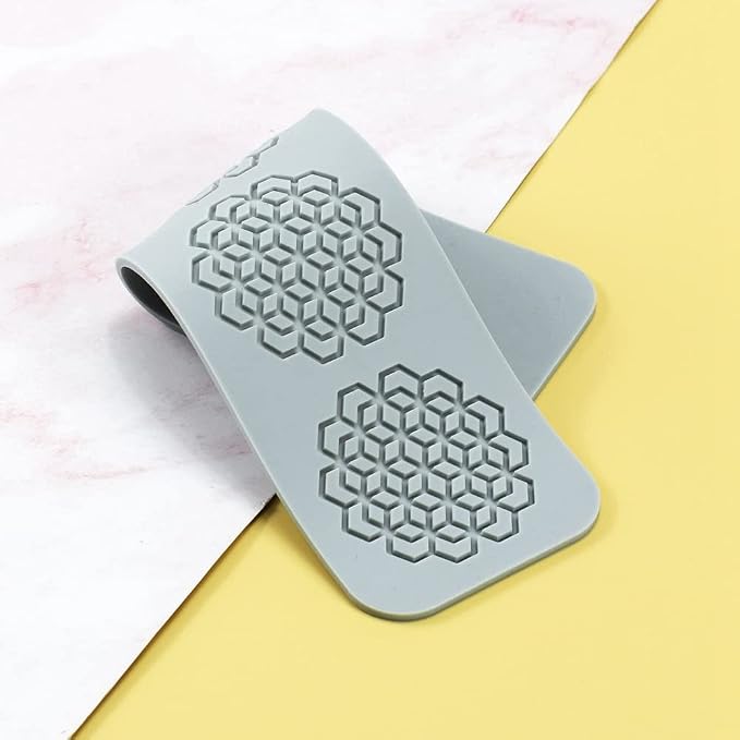 TUKE 3D Leaves Silicone Molds Flower Cake Fondant Mat Bee Leaf Pastry Moulds Rose Impression Chocolate Hollow Lace Mold (Geometry_10.4x2.8x0.12inch_L)