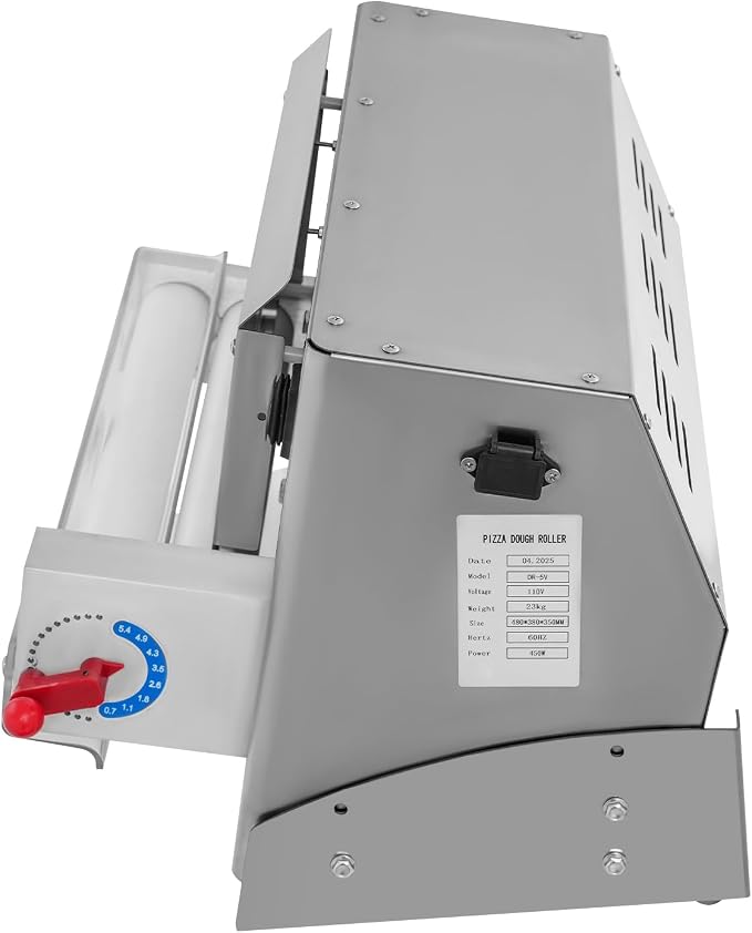 Electric Pizza Dough Roller Sheeter Commercial Automatic Pizza Dough Press Machine Stainless Steel Pastry Press Making Machine Pastry Pizza Bread Press Forming Processor for Home Restaurant (4-12 in)