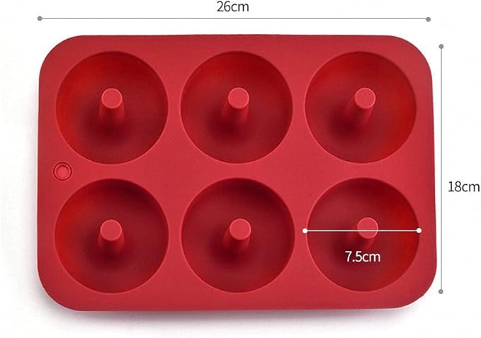 Ulalaza 2PCS Donut Pan Molds Non-Stick 6-Cavity Silicone Steel Donut Mold for Baking BPA Free Mold Sheet Tray Oven Microwave Dishwasher Freezer Safe Easy Clean