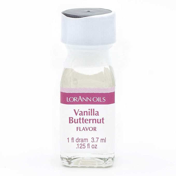 LorAnn Oils Super Strength Flavoring, Used For Candy Making, Flavoring, Baking, Hard Candy, & Flavor Oils - Bold, Natural Flavors 4X Stronger Than Extracts - Vanilla Butternut, Pack of 2, 0.125 fl oz