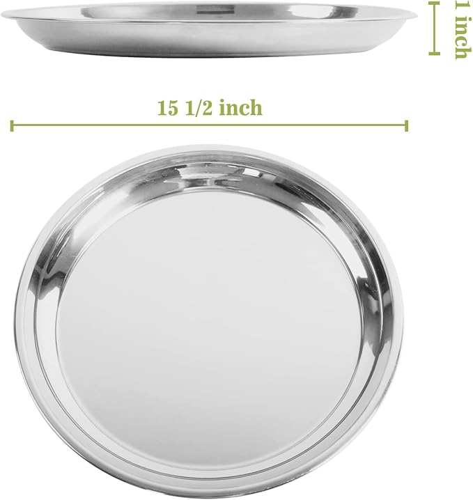 16in Stainless Steel Drip Pan for Kamado Joe Classic Joe & Big Joe, Large & XLarge Big Size Green Egg Grills, Stainless Steel Pizza Tray Pizza Pan for Turkey Baking, Roast Chicken