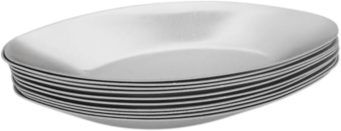 Canoe Egg Tart Pans, Aluminum Small Boat Shape Tart Molds, Individual Oval Tartlet Tins for Baking Pie, Quiches - 10Pcs, Silver