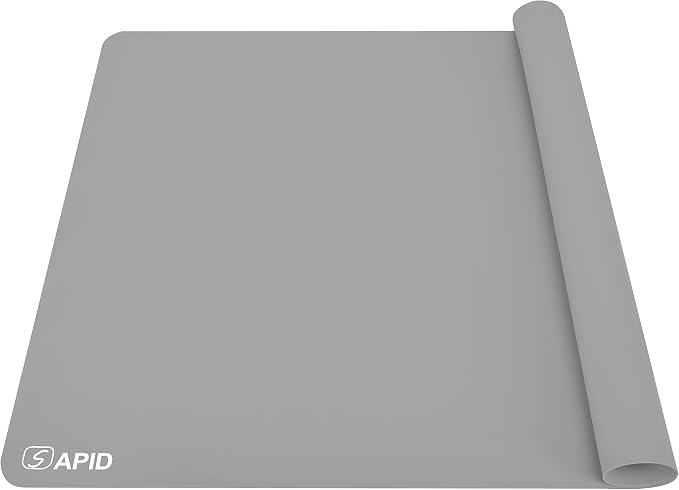Sapid Extra Large Silicone Sheet for Crafts 23.6"×31.4", Thick Silicone Jewelry Casting Mats, Nonstick Nonslip Silicon Mat for Epoxy Resin, Art Painting, Heat- Resistance Counter Mat (Gray)