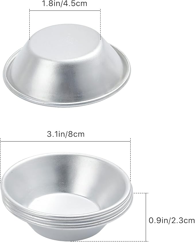 25 Pack Egg Tart Molds, Puto Molder Cookie Steamer Dessert Molds, Small Aluminum Nonstick Pans Pie Molds for Baking Pies Cupcakes Mini Cakes Puddings Jellies