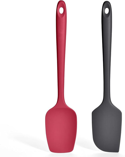 2 Pieces Silicone Spatula Set: Ironberry 600ºF Heat Resistant Food Grade Cooking & Baking Utensils, Kitchen Flexible Nonstick Rubber Scraper for Scraping, Mixing, Scrambling, Flipping (Multicolor 1)