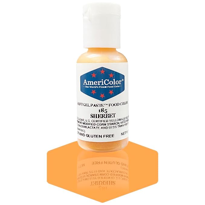 AmeriColor, Sherbet, 0.75 Ounce Bottle, Soft Gel Paste Food Color