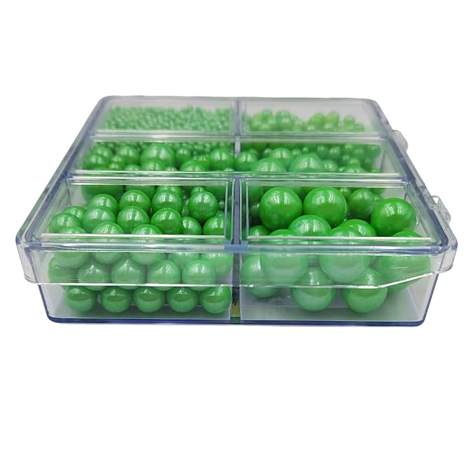 Green Pearl Sprinkles for Baking, 4 Sizes Mix Size, Edible Pearls for Cupcake Topper, Ice Cream, Cookie, Donuts, Cake Decorating (2mm, 4mm, 7mm, 10mm)