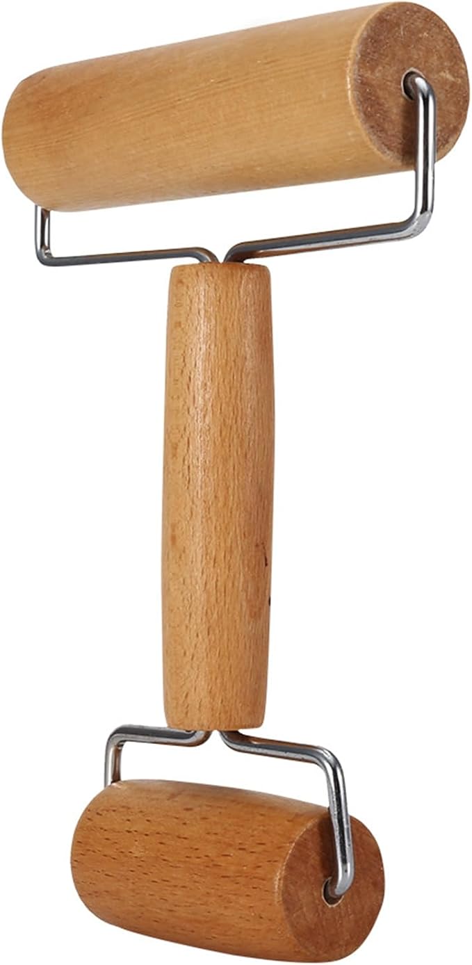Small Rolling Pin, Pizza Dough Roller, Non Stick Wood Pastry Roller, Kitchen Wooden Rolling Pins for Baking Cooking Cookie Bread Tortilla Dumpling Fondant Clay (Style 1)