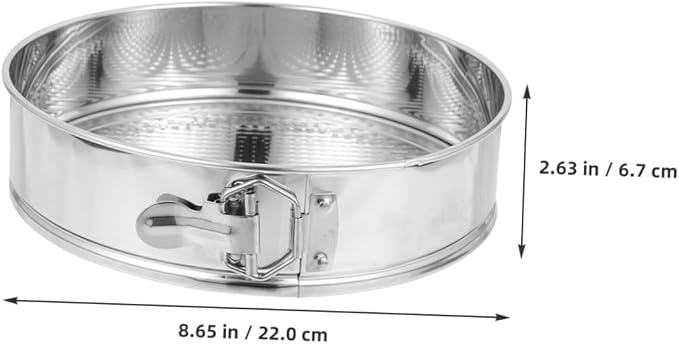 Cabilock 9-inch Stainless Steel Springform Cake Pan with Leakproof Lock, Removable Bottom Cheesecake Mold for Home Baking and Wedding Cakes, Sturdy round Baking Tray for Kitchen Use