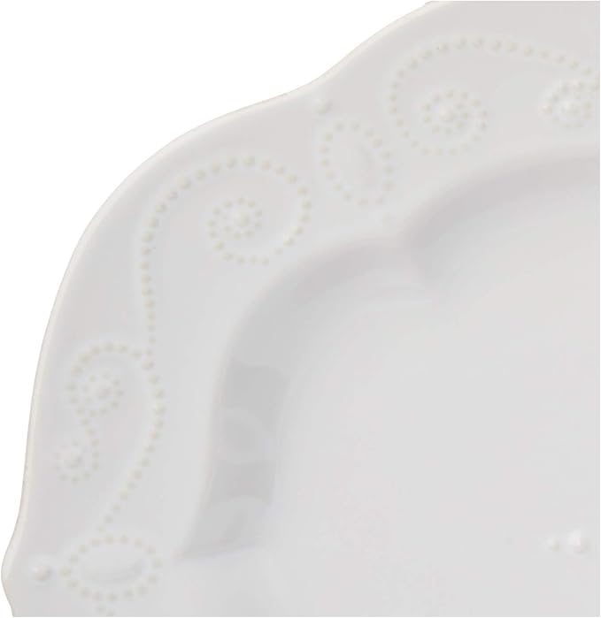 Lenox Serveware, Lenox French Perle White Serving Platter, Oval Shape, 18.5-Inch, Stoneware, Dishwasher Safe, Turkey Platter for Thanksgiving, Winter Hosting, Christmas Serving (White, 1 Piece)