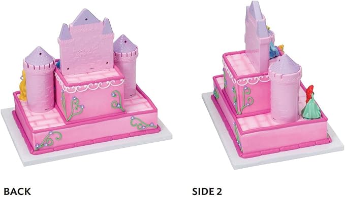 DecoSet® Disney Princess Happily Ever After Birthday Cake Topper, 6-Piece Cake Decorations, Includes Castle with Moveable Turrets, Cinderella, Ariel and Rapunzel Figurines