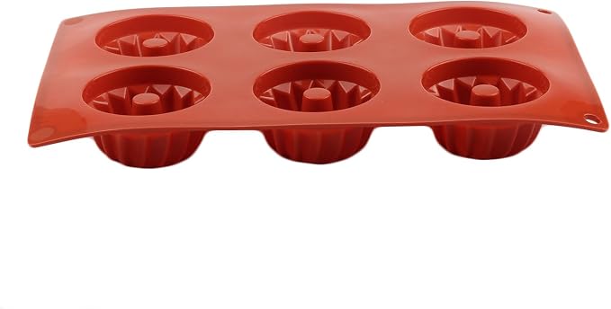 6 Cavity Fluted Cake Pan Silicone Chocolate Molds For Candy Chocolate Baking Cupcakes Donuts