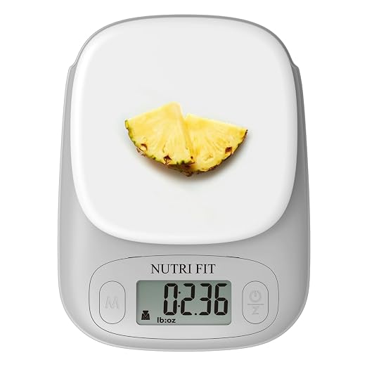 Food Scale Digital Kitchen Scale Weight Grams and Ounces of NUTRI FIT, Portable & Accurate Scale for Cooking Baking Jewelry Coffee Postage, Stylish Compact Design, Max 11lb 0.5g Increment, Smart Tare