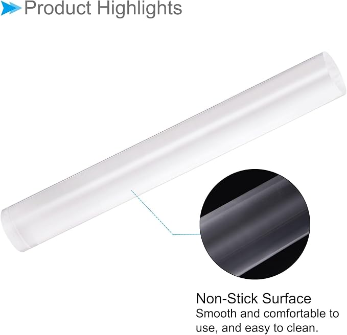 Acrylic Clay Roller, 8 Inch Length 1 Inch Dia., Acrylic Non-Stick Rolling Pin Roller Transparent - (Applications: for Shaping Sculpting)