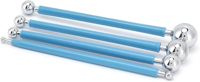Set of 4 Cake Decorating Metal Tools fit for Fondant Modeling and Baking Projects Stainless Steel Sculpting Kit